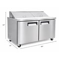 thumbnail image 4 of 60 in Commercial Sandwich Prep Table Refrigerator, Dual Lid Mega Top, 16 x 1/6 Pan Capacity, Stainless Steel, NSF Certified, 2 Door, 4 of 10