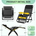 thumbnail image 3 of DKMOCO Oversized XL Zero Gravity Chair, 29" Extra Wide Recline Chair w/Upgraded Lock and Wider Cup Holder, Camping Lawn Chair for Patio Outdoor Office,Black, 3 of 6