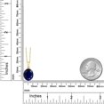 thumbnail image 3 of Gem Stone King 14K Yellow Gold Blue Sapphire and White Diamond Women's Pendant Necklace for Women (4.52 Cttw, Oval 12X10MM with 18 inch Chain), 3 of 5