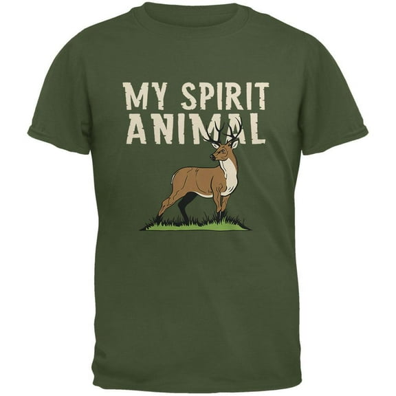 My Spirit Animal Deer Military Green Youth T-Shirt - X-Large(18)
