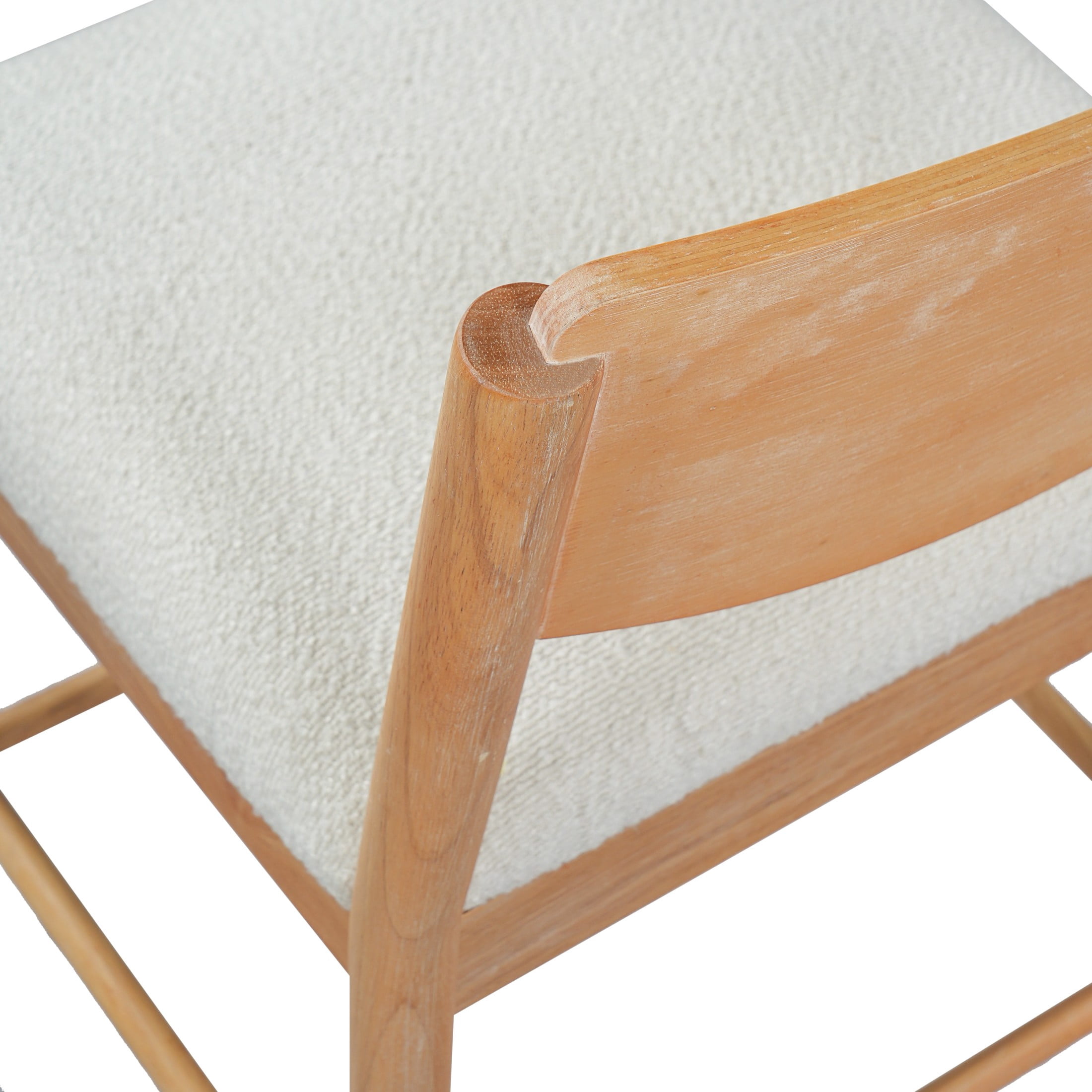 Christopher Knight Home Farmhouse Wood Counter Stools with Upholstered Seat, Natural+Beige, Set of 4