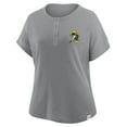 thumbnail image 4 of Women's Fanatics Heather Gray Green Bay Packers Oversized-Hometown Premium Henley Shirt, 4 of 5