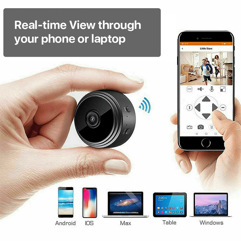 Home Security Camera Wireless WIFI Mini Indoor Surveillance Camera with  Night Vision 1080 HD Video Recording Super Wide Angle 