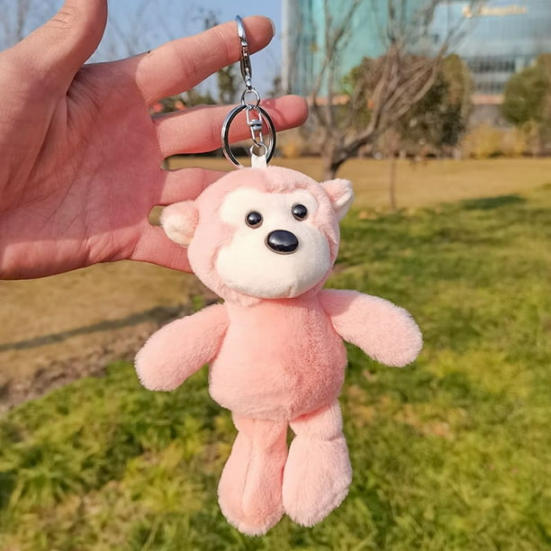 LLavero de muñeco de peluche de la serie Animal, accesorios Kawaii para coche, llaveros de felpa, bonito Conejo, mono, oveja, mochila, bolso colgante, novedad