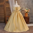 thumbnail image 4 of JAJAHO Flower Girl Dress For Wedding Formal Party Wear Satin Spaghetti Strap Pleated High-Low Maxi Ball Gown 8-13Y, 4 of 8