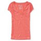 thumbnail image 1 of Aeropostale - Camiseta básica con cuello en V Marled para mujer, naranja, extragrande Aeropostale Camiseta básica, 1 of 2
