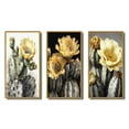 thumbnail image 2 of Designart "Cactus Flower Yellow Green IV" Floral Cactus Framed Wall Art Set Of 3 - Yellow Cactus Frame Gallery Set For Office Decor, 2 of 7