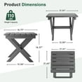 thumbnail image 3 of SERWALL Small Folding Side Table set 2, HDPE All Weather Adirondack End Table, No Assembly Required, Gray, 3 of 9