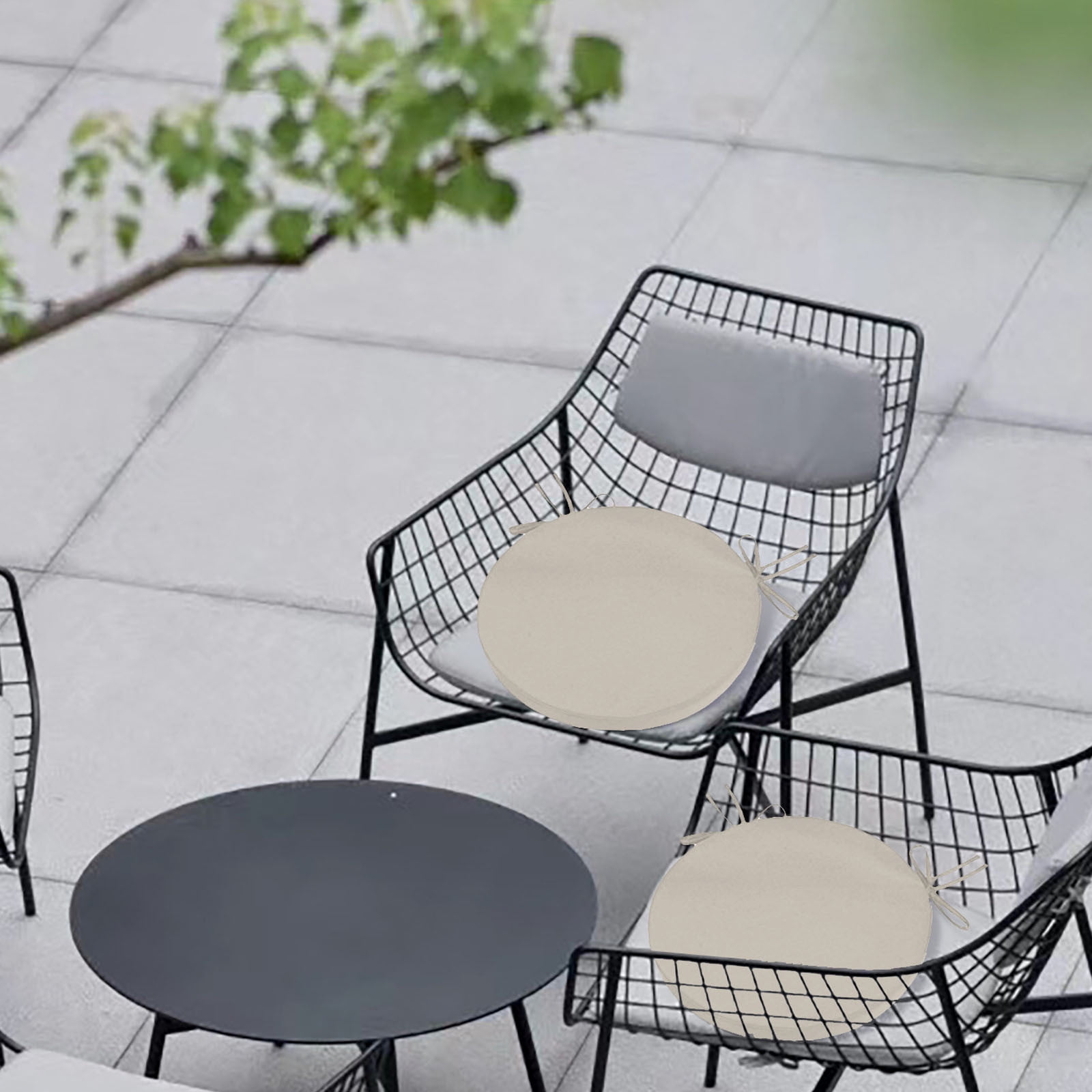 Outdoor Bistro Chair Cushions-Round Waterproof Patio Seat Cushions with Removable&Machine Washable Cover,Fade-Resistant Garden Chair Pads for Dining Chairs,Indoor/Outdoor Furniture Accessories
