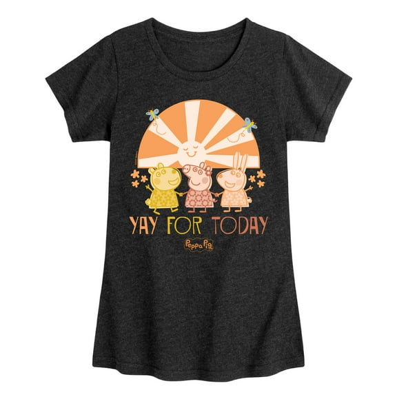 Peppa Pig - Yay For Today - Girls Toddler And Youth Fitted Short Sleeve Tee