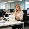 thumbnail image 2 of Double Layer Insulated Lunch Bag - Multi - Functional Portable Tote, Nylon Material, Compact Design for Office, Picnic, and Outdoor Use, Waterproof & Easy to Clean,Beige, 2 of 5