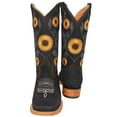 thumbnail image 3 of Women’s Square Toe Sunflower Embroidered Cowgirl Cowboy Leather Boots, 3 of 5
