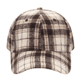 thumbnail image 3 of Garbnen Unisex Fall Winter Vintage Plaid Baseball Cap, Curved Brim Adjustable Back Strap Dad Hat, Soft Thick Fabric Daily Outdoor Hat For Women Men Beige, 3 of 9
