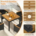 thumbnail image 4 of Gymax Set Of 5 Patio Dining Table Set for 4 Rattan Conversation Set w/ Umbrella Hole, 4 of 7