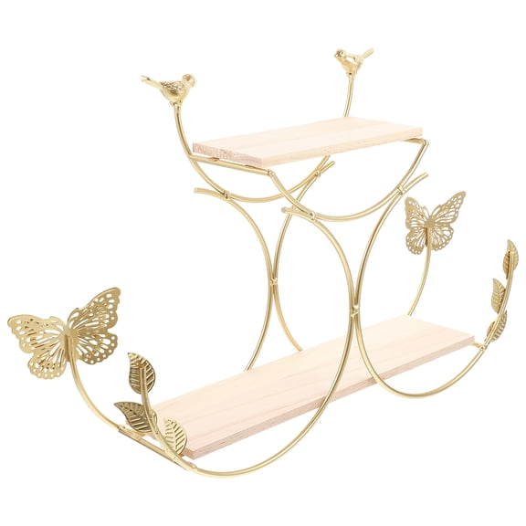 Masteelf 1pc Multi-purpose Rack Iron Decorative Shelf  Wall-mounted Rack (Golden)