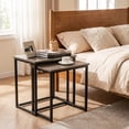 thumbnail image 6 of Furnibear 3 Pieces Multifunctional Coffee End Table Set, Oak, 6 of 9