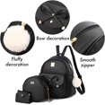 thumbnail image 4 of LAICAIW Girls Bowknot 3-Pieces Fahsion Leather Backpack Backpack Purse for Women Rucksack for Ladies Shoulder Bag, 4 of 6