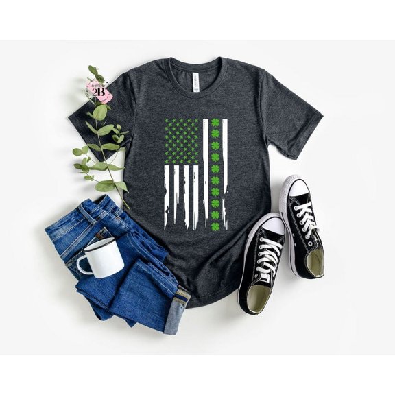 St. Patrick's Day USA Flag Shirt American Irish Shamrock Tee Festive Holiday Shirt, Sweatshirt, Hoodie