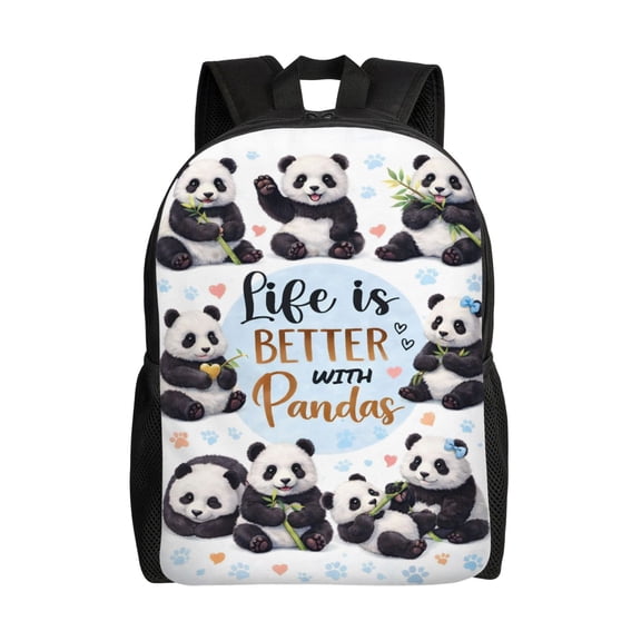 Cute Panda Lover Backpack Large Capacity Laptop Bag for Men and Women