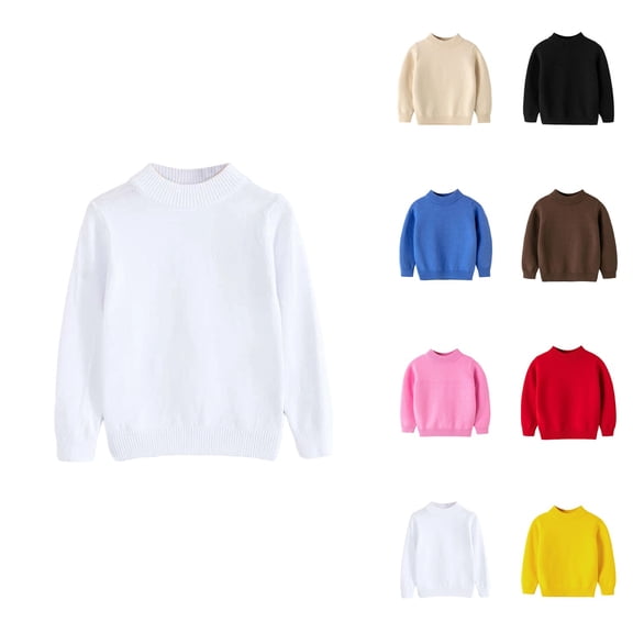 Soft Warm Knit Pullover Sweater for Boys & Girls â Cozy Cotton Cable Knit Turtleneck Long Sleeve Jumper, Casual Mid-Neck Top for Fall Winter Everyday Wear