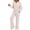 Apricot, variant on Women's Pajama Set Two Piece Long Sleeve Knit Lounge Set with Pockets Button Down Top and Drawstring Pants Sleepwear