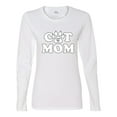 thumbnail image 2 of Wild Bobby, Best Paw Cat Mom, Pop Culture, Women Graphic Long Sleeve Tee, White, Large, 2 of 3