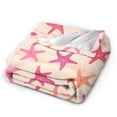 thumbnail image 2 of KLL Fleece Blanket Plush Throw Blanket Starfish ,Soft Fuzzy Cozy Flannel Blanket for Couch Sofa Bed.(80"x60" ), 2 of 7