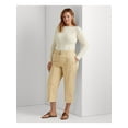 thumbnail image 3 of LAUREN RALPH LAUREN Womens Beige Zippered Pocketed Wide Leg Cropped Creased Belted Wear To Work High Waist Pants Plus 18W, 3 of 4