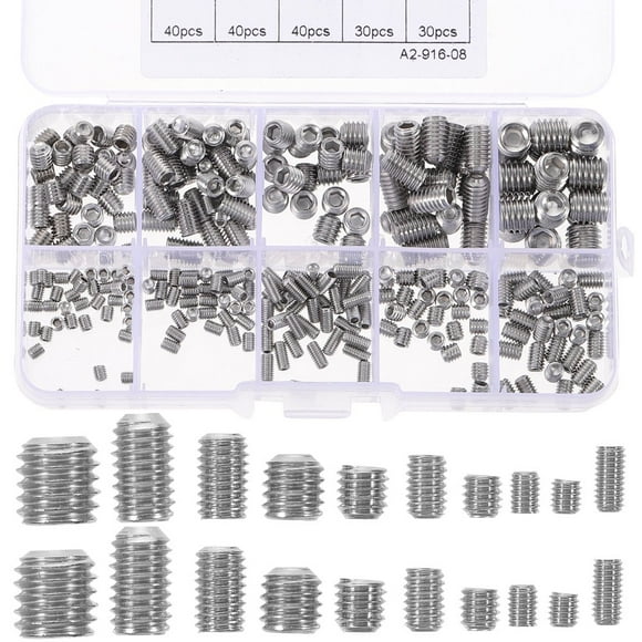 LEEYNEER300pc Stainless Steel Hex Socket Grub Screw Set for Door Handle & Bathroom