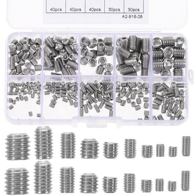 LEEYNEER300pc Stainless Steel Hex Socket Grub Screw Set for Door Handle & Bathroom