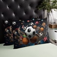 thumbnail image 4 of Basketball Soccer Throw Pillow Cover,Funny Sports Ball Themed Painting Rectangle Decorative Pillow Case Protector Soft Cushion Cover Lumbar Pillowcase for Couch Sofa Bedroom Car Chair Decor 16x24 In, 4 of 8