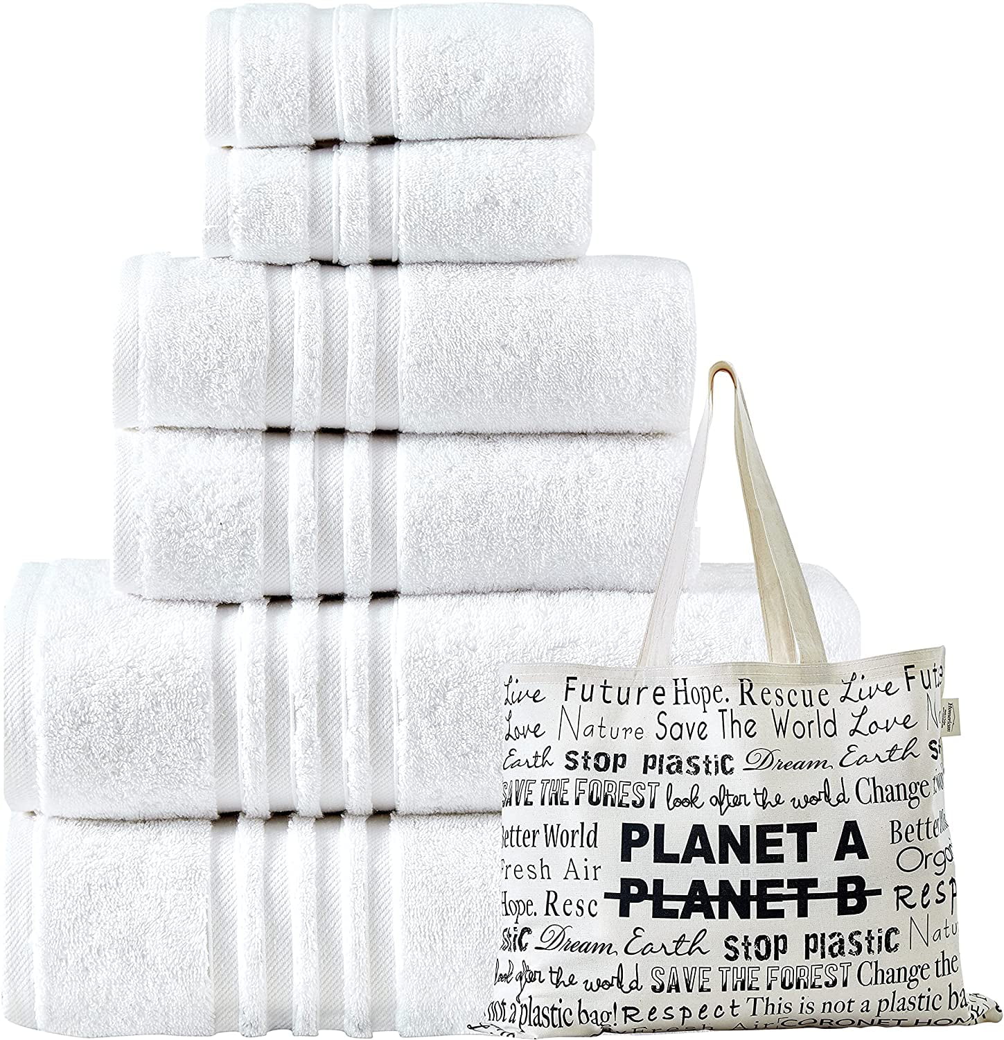 Set of 4 Puffy Cotton Premium 600 GSM 100% Turkish Cotton Bath Towels 