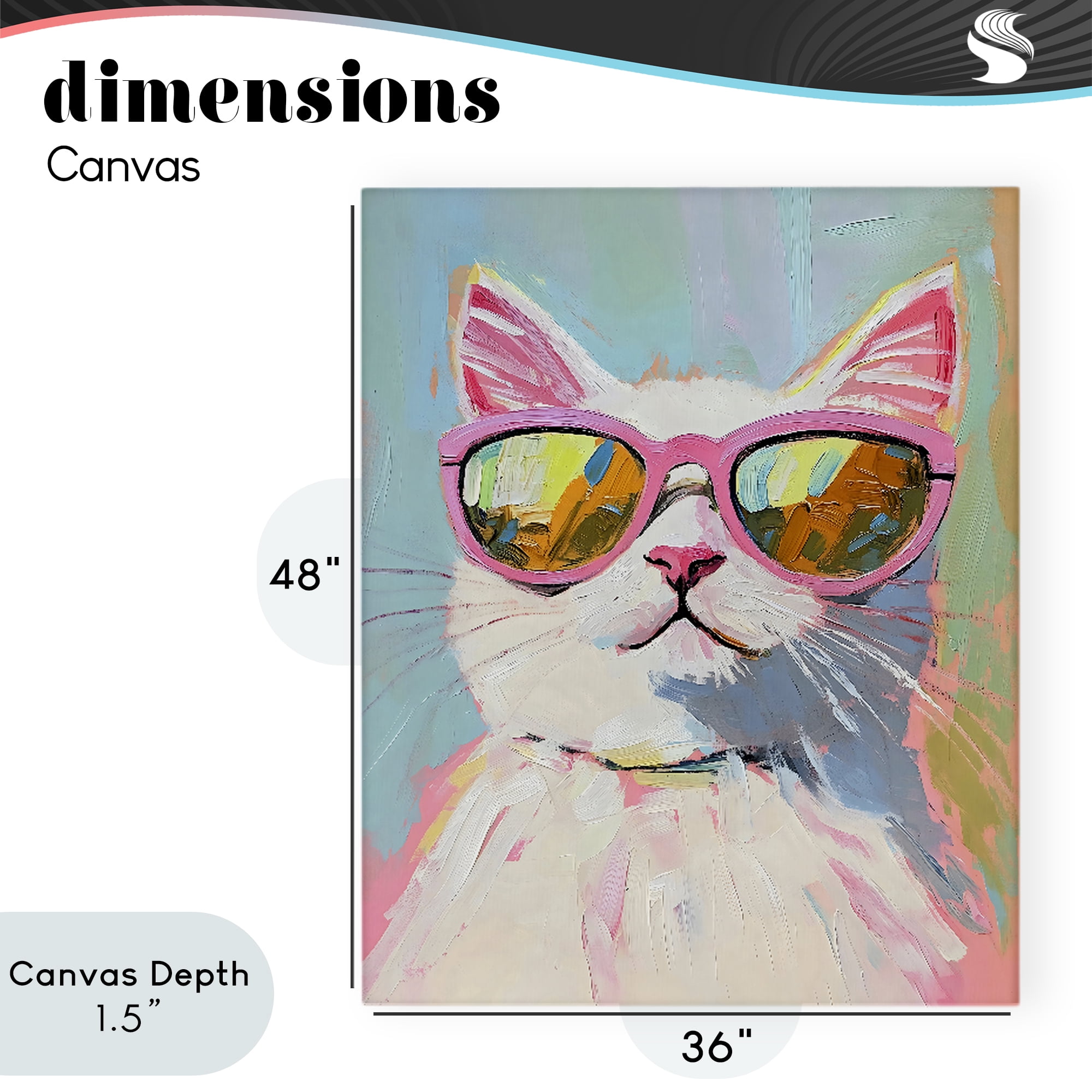 Stupell Industries Cool Cat in Sunglasses Canvas Wall Art, design by The Prints Vibe