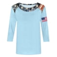 thumbnail image 4 of DHFJKG US National Flag T Shirt Women Independence Day Tee Shirts 3/4 Sleeve 4Th Of July Celebration Top, 4 of 4