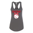 thumbnail image 2 of Wild Bobby, Cute Baseball Mom Ribbon Gift, Mother's Day, Women Racerback Tank Top, Dark Grey, X-Large, 2 of 3