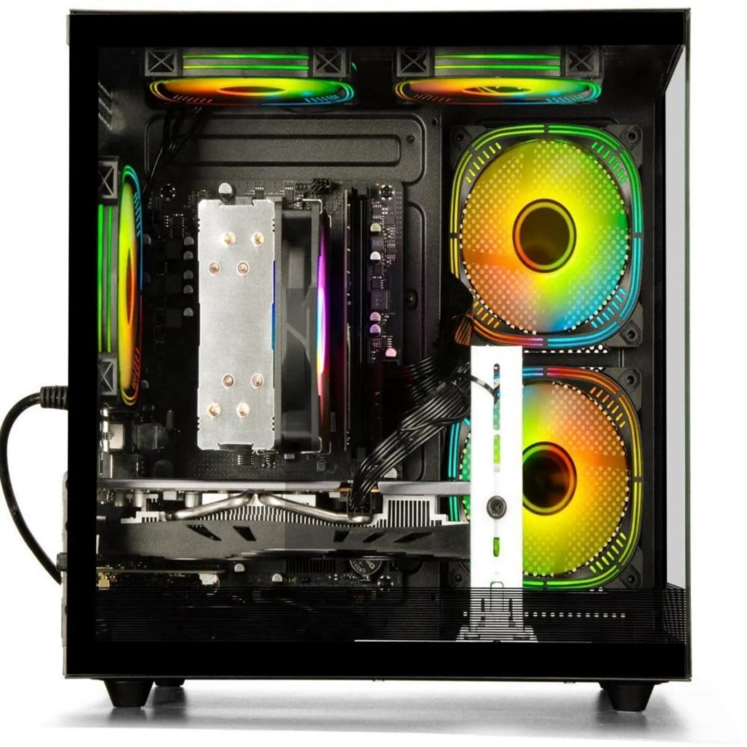 ZHICGCP Gaming Desktop PC, Ryzen 7 5700X, RTX 3050 8GB,1TB SSD, 16GB DDR4, Black, Windows 11