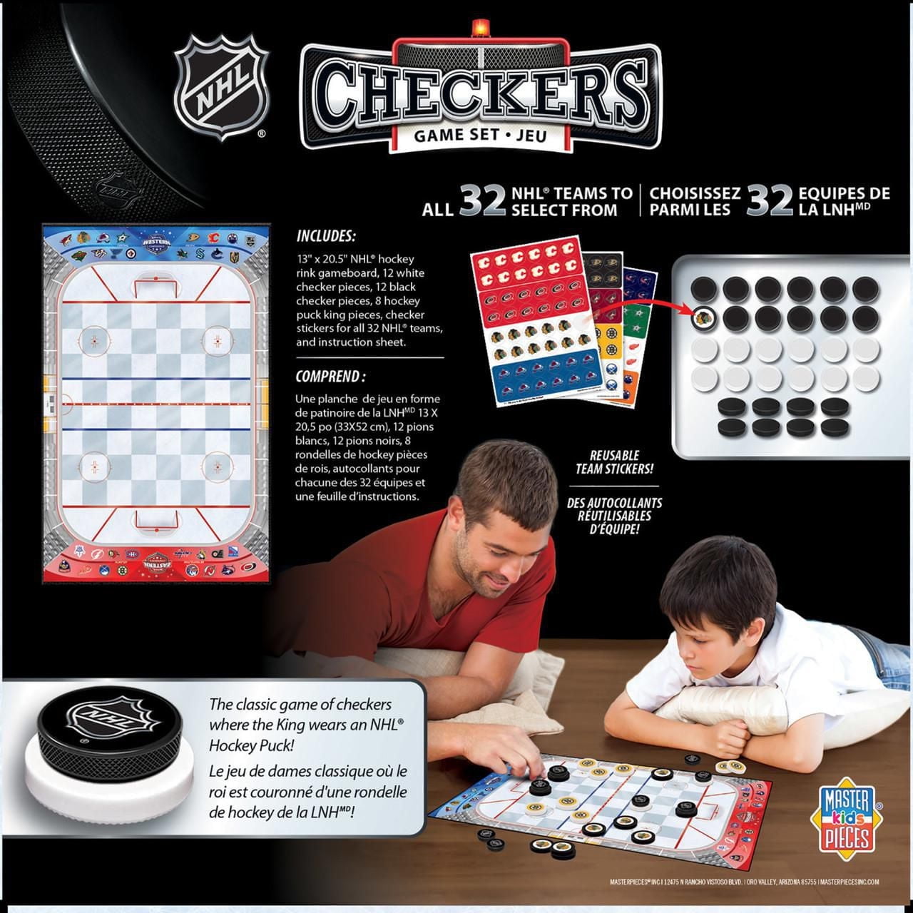 Masterpieces Puzzle Company NHL League Checkers Board Game