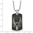 thumbnail image 4 of Stainless Steel Ball Beaded Necklace with Pendants Chain Chisel Antiqued and Polished Black IP-plated Grenade Wings Dog Tag on a 22 inch 25 mm, 4 of 5