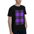 thumbnail image 2 of Bingfone Purple Buffalo Plaid Men'S Loose Fit Short-Sleeve Pocket T-Shirt, 2 of 7