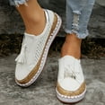 thumbnail image 2 of Dakaela Womens Slip on Loafer Shoes Hollow Tassel Casual Walking Shoe Office Business Work Sneakers Flats, 2 of 5