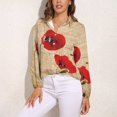 thumbnail image 3 of Poppy Artwork Long Sleeve Blouse Woman Streetwear Casual Shirts Summer Oversize Woman Streetwear Clothing Birthday Present, 3 of 7