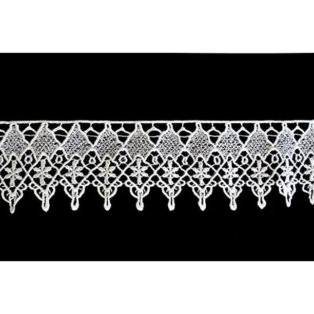 White Floral Lace Trim - By the Yard