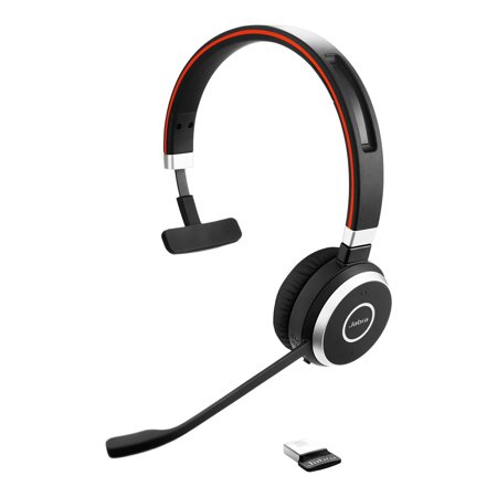 Jabra Evolve 65 MS Teams Wireless Headset, Mono – Includes Link 370 USB Adapter – Bluetooth Headset with Industry-Leading Wireless Performance, Advanced Noise-Cancelling Microphone, All Day Battery