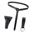 thumbnail image 1 of Cinturón de caballero medieval, accesorios de disfraz, funda para espada de cuero sintético, rana para espada. Negro, 1 of 9