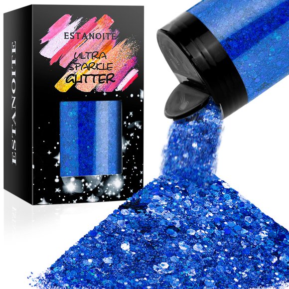Glitter holográfico grueso Craft Glitter Estanoite 160 g azul galaxia