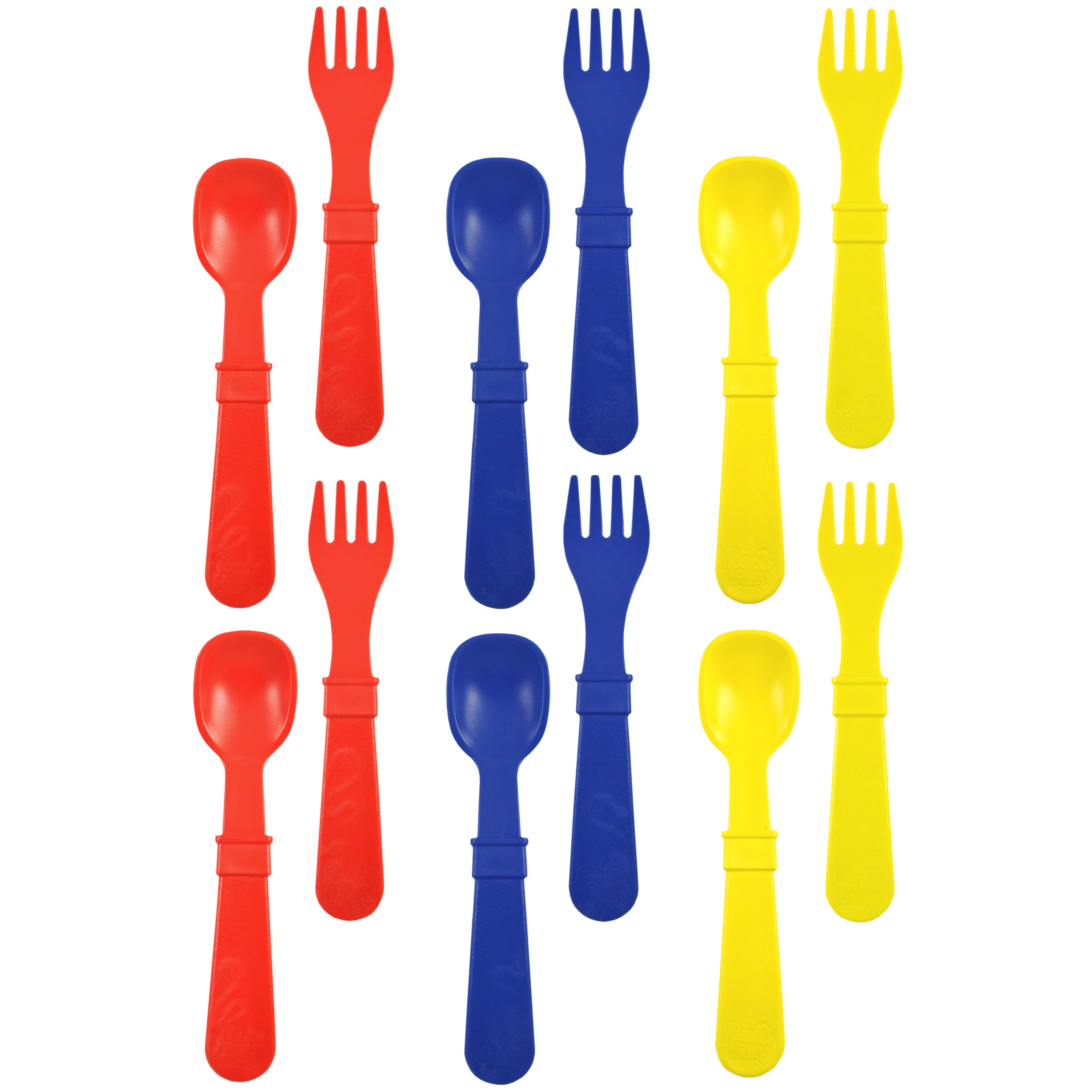 RePlay Made in USA 12pk Toddler Feeding Utensils Spoon and Fork Set