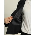 thumbnail image 5 of INSPIRE CHIC Work Short Blazer for Women's Lapel Collar Long Sleeve Ruffle Casual Office Jacket L Black, 5 of 6