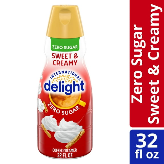 International Delight Zero Sugar Sweet & Creamy Coffee Creamer Bottle, 32 fl oz​