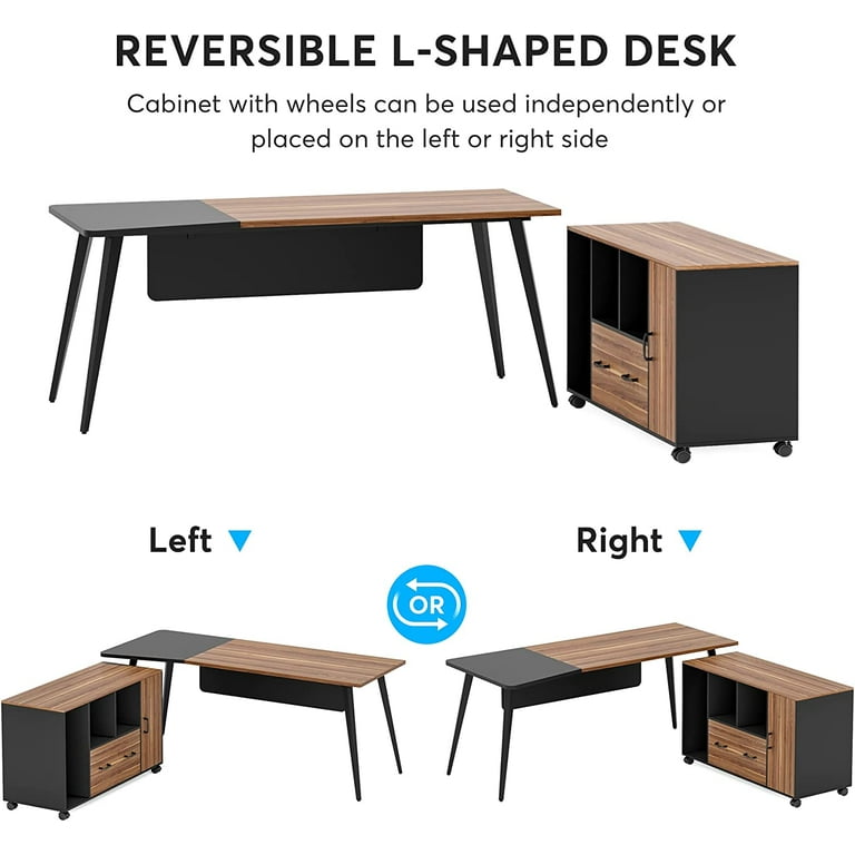 Industrial Computer Desk, 70.8 Large Executive Office Desk — Tribesigns