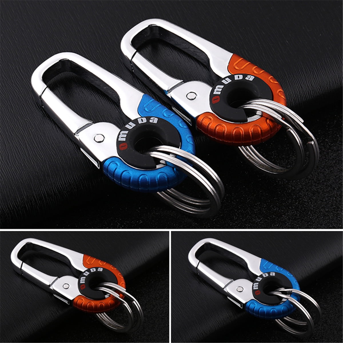 Stainless Steel Buckle Carabiner Keychains Key Ring Hook Lock Outdoor Climbing 